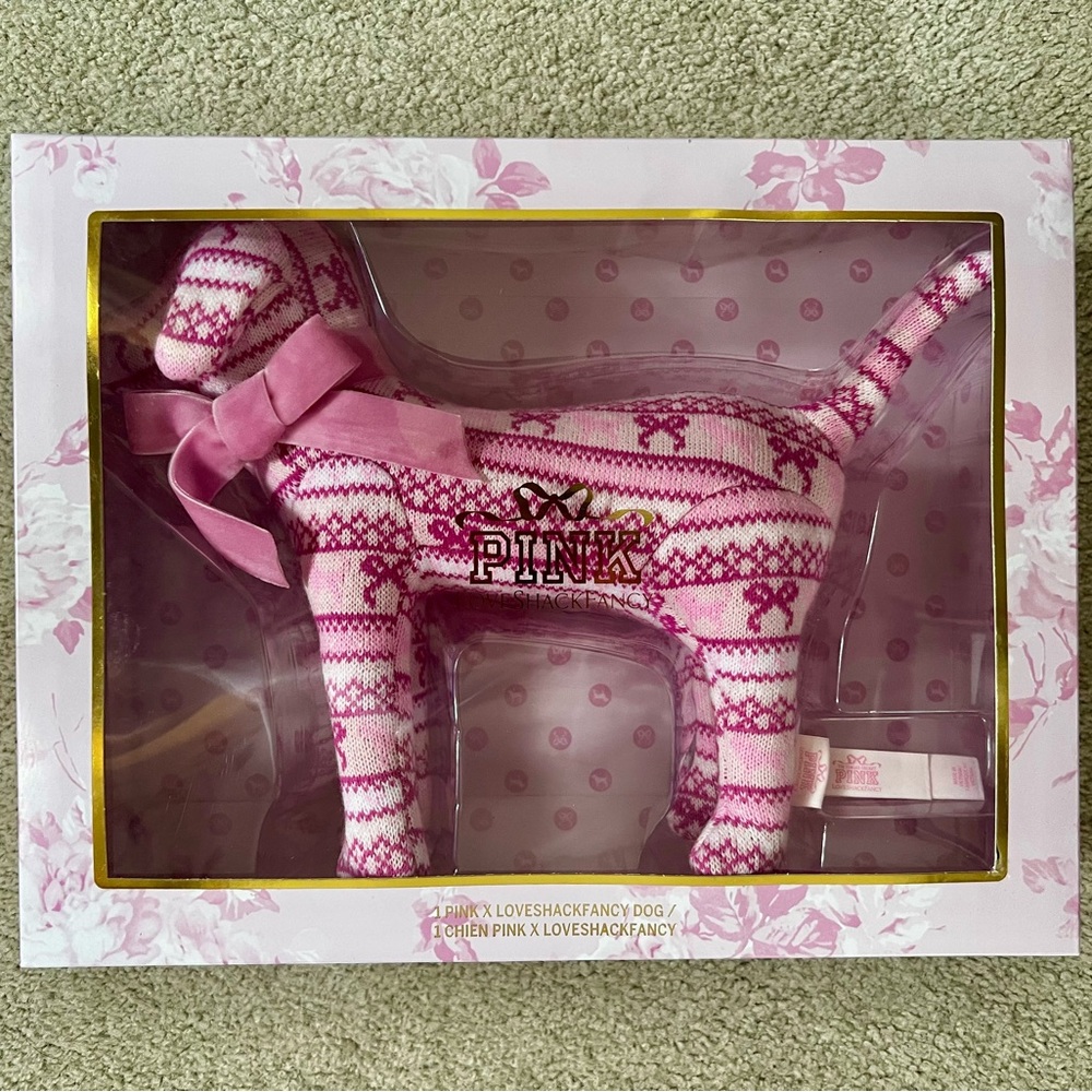 PINK x LoveShackFancy Collab Medium Stuffed Dog - Limited Edition; SOLD OUT
